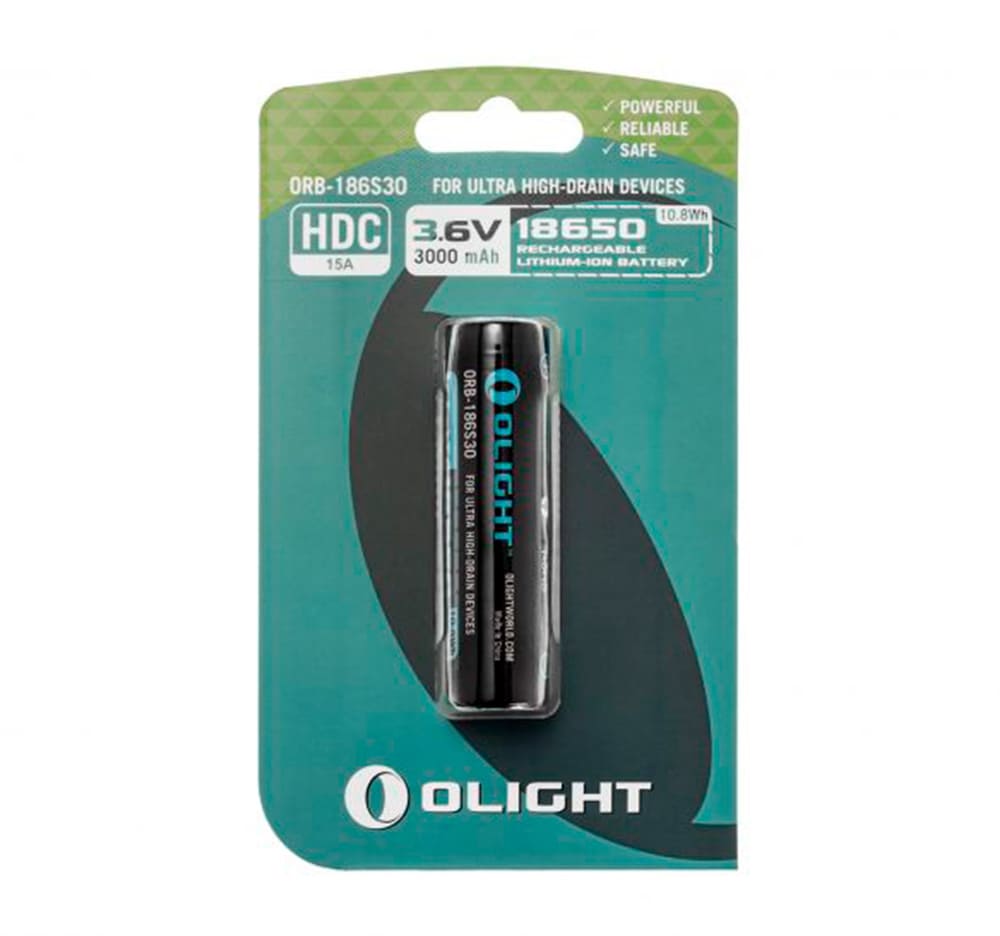Pila recargable 18650 3000 mAh HDC con PCB Olight - Imagen 2