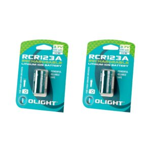 Pack de 2 pilas RCR123A 650 mAh 3.7V (recargables) de Olight