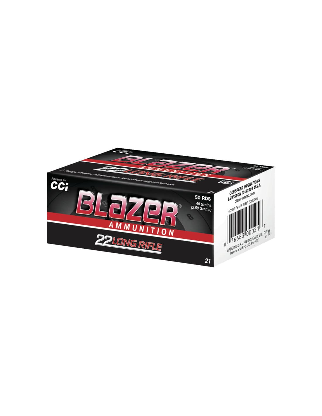 Munición CCI Blazer - .22 LR - 40 grains - LRN