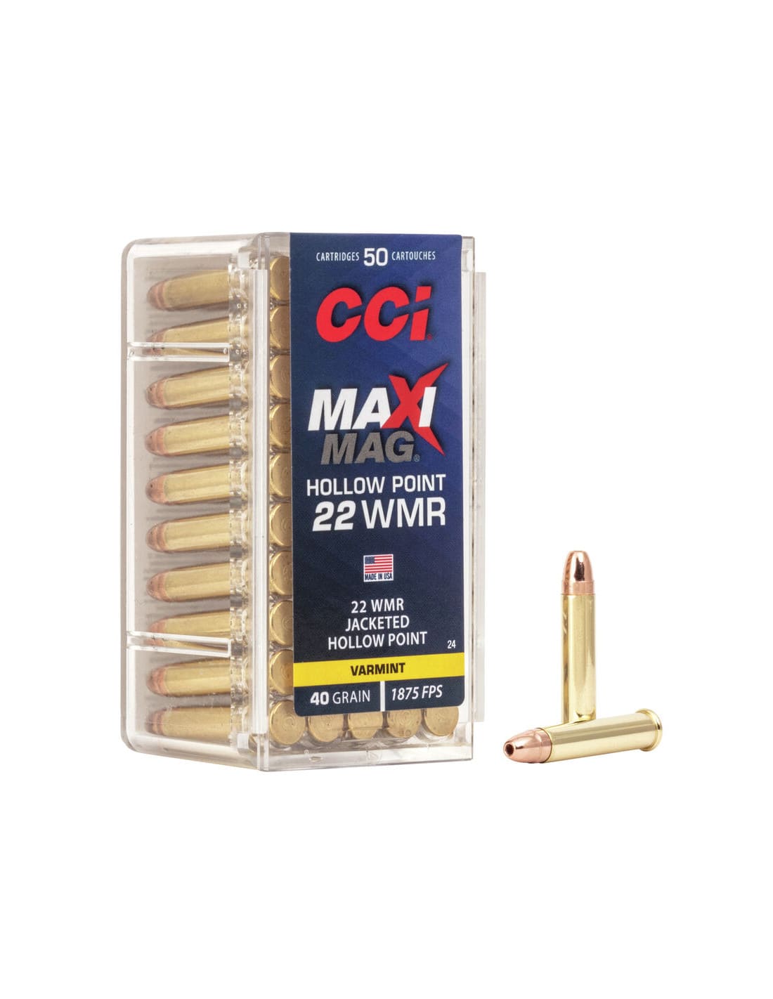 Munición CCI Maxi-Mag - .22 WMR - 40 grains - JHP
