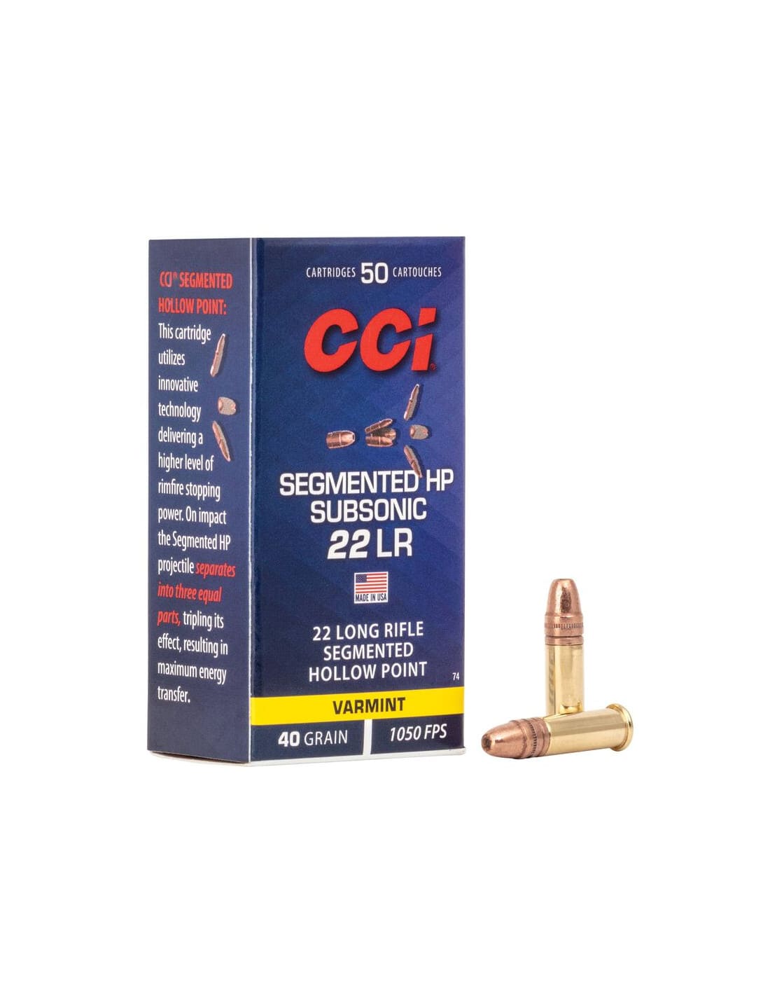 Munición CCI Segmented Subsonic HP - .22 LR - 40 grains - SHP