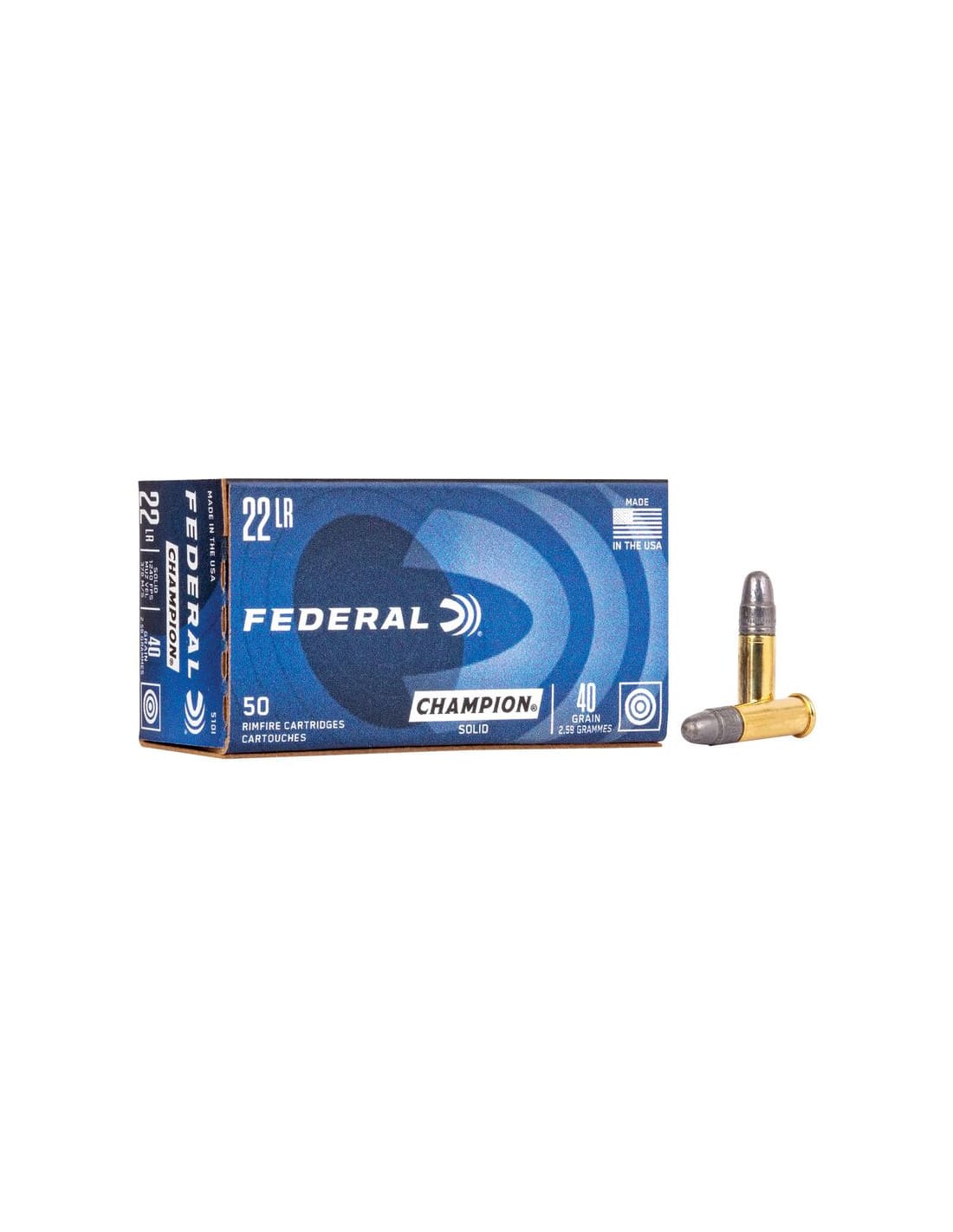 Munición FEDERAL Champion Training - ALTA VELOCIDAD - .22LR - 40 grains - LRN