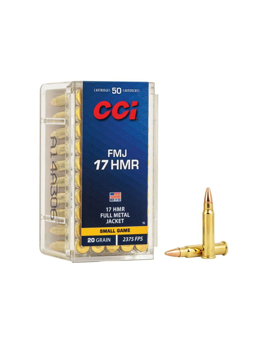 Munición metálica CCI - 17 HMR - 20 grains - FMJ