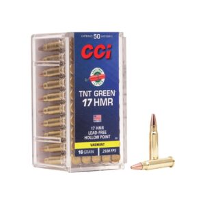 Munición metálica CCI TNT Green - 17 HMR - 16 grains - JHP