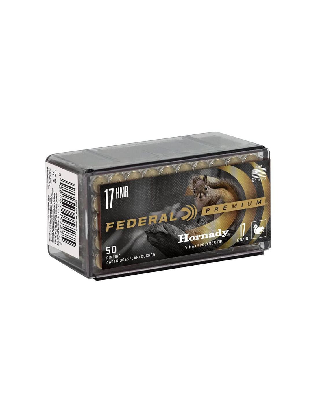 Munición metálica FEDERAL Hornady V-Max - 17 HMR - 17 grains