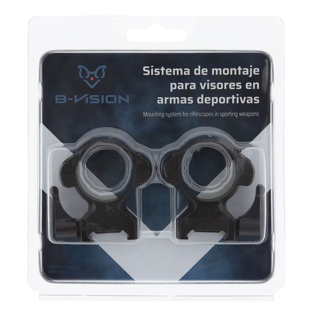 Juego de Anillas desmontables B-Vision de acero 4 tornillos 30mm Weaver y Picatinny