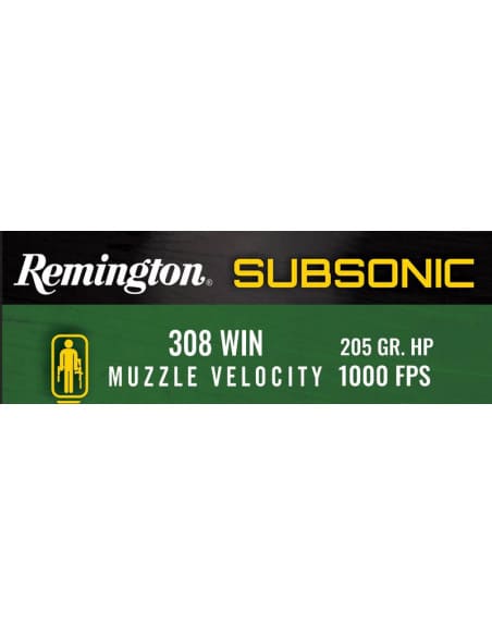 Munición metálica REMINGTON Subsonic 308 Win. 205 grains - Imagen 4
