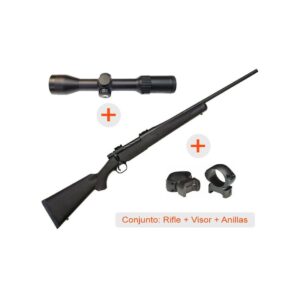 Rifle de cerrojo MOSSBERG Patriot Synthetic + Visor AVISTAR 1,5-6x42 R.I. + Anillas WEAVER Grand Slam